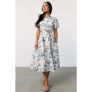 Baltic Born Layne Midi Dress | Cream + Blue Size SS